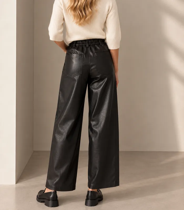 Koženkové nohavice LUXE BLACK – Obrázok 2