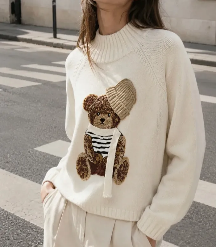 TEDDY BEAR- pulóver béžový